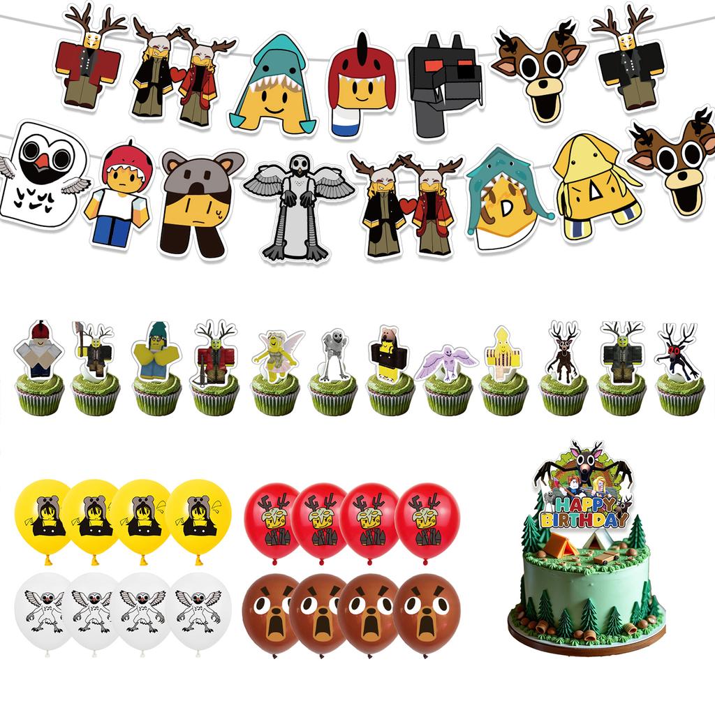 Birthday Theme Party Decoration Banner Flag Balloons Set