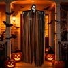 Halloween DIY Tassel Big Ghost Hanging Ornament Spooky Face Ghost Pendant Haunted House Yard Atmosphere Decor Party Cosplay Prop