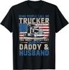 Semi Truck Driver, Trucker Daddy, Husband, US American Flag Gift Unisex T-Shirt