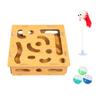 Cat Scratch Puzzle Box Cat Nail File Enrichment Box Interactive Self-Play Maze Box Scratcher for Indoor Cats Mental Stimulation