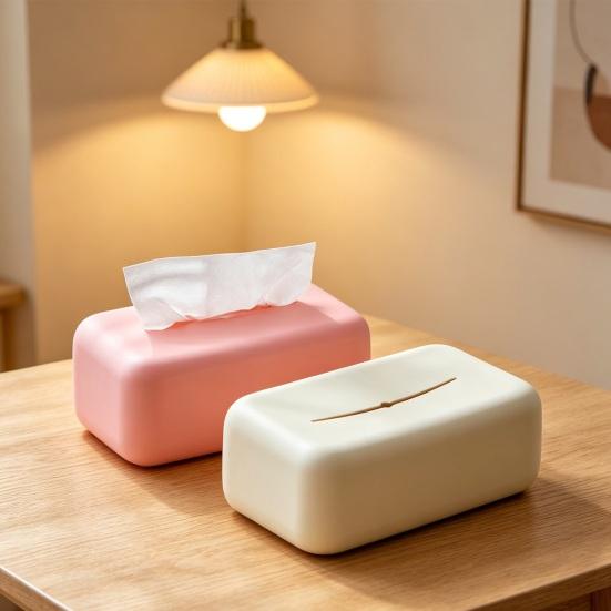 Xiaobudian Silikon-Taschentücherbox, Weicher elastischer leicht zu reinigender Serviettenhalter, Einteilige Formgebung glatte Oberfläche Papierbox