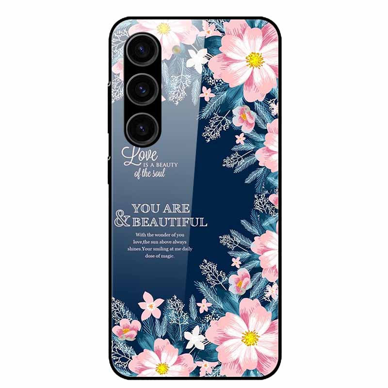 For Samsung Galaxy S25 Plus Case Tempered Glass Hard Phone Cover for Samsung S25 Ultra 5G Back Cases for GalaxyS25 S 25 S25Plus