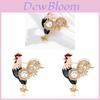 Vintage Zodiac Rooster Brooch With Enamel Finish For Men And Women Fashion Accessory