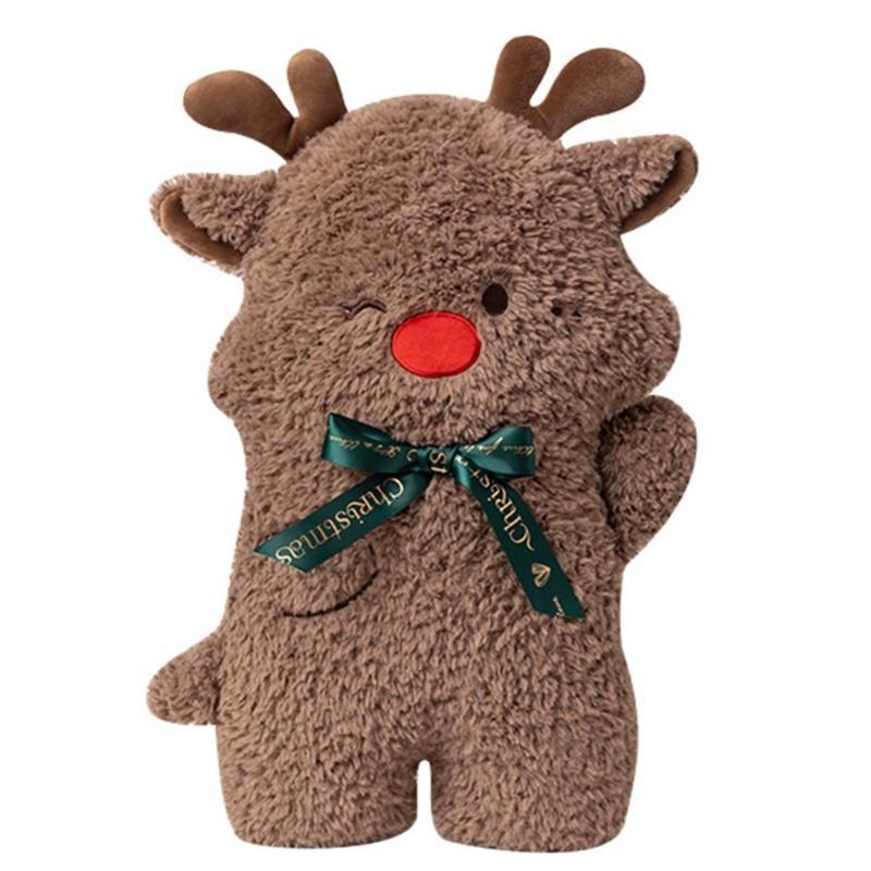 Christmas Plush Pillow Cartoon Santa Reindeer Throw Pillow Holiday Indoor Home Decors Tree Decoration Party Supplies