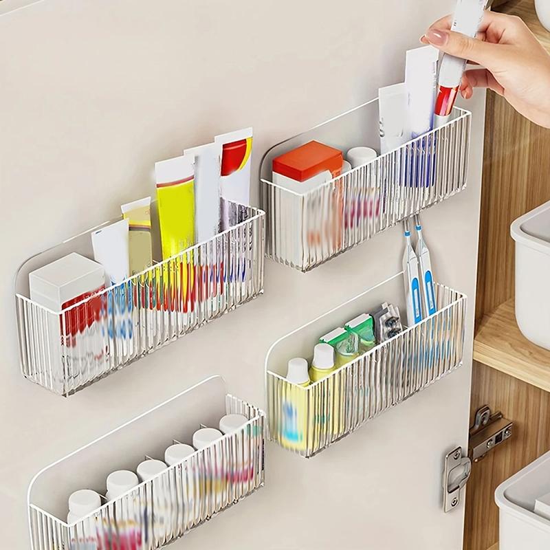Mirror Cabinet Storage Box Punch-Free Wall-Mounted With Partitions Bathroom Mirror Cabinet Cosmetics Lipstick Mask Storage Rack