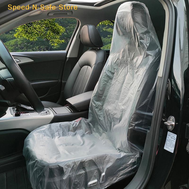 100pcs Disposable Plastic Car Seat Protector For Auto Garage Professionals Oil and Dirt Proof Covers