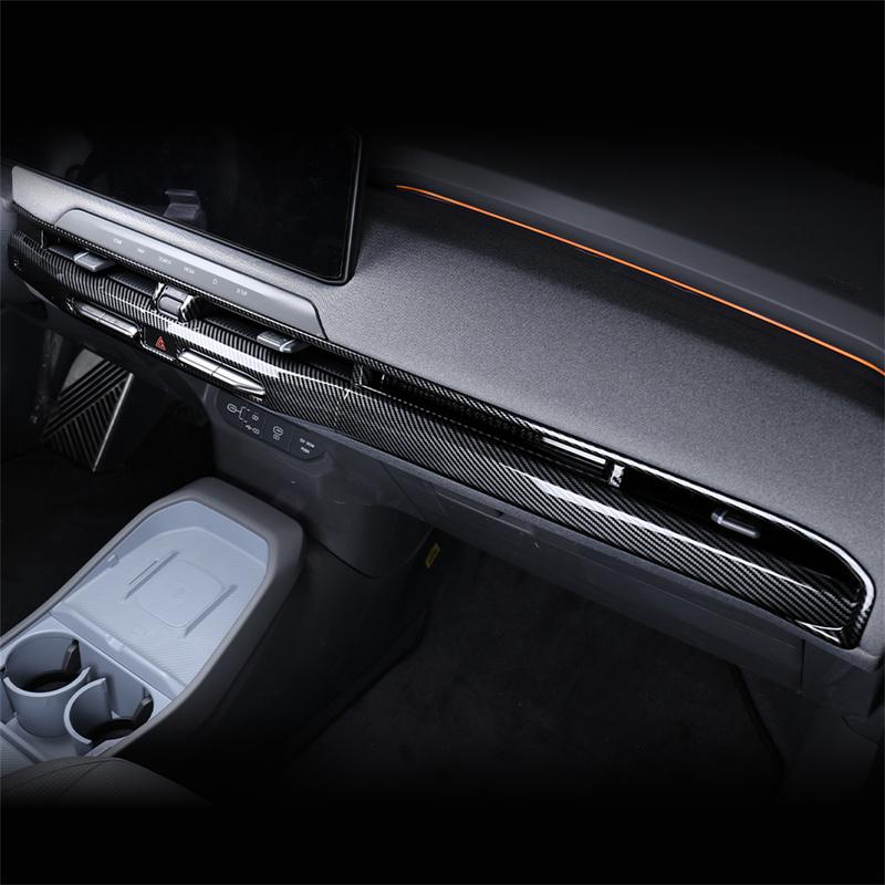 For Kia EV3 2024 2025 Tuning Carbon Fiber ABS Dashboard Middle Air Conditioner Vent Cover Trim Car Interior Accessories LHD