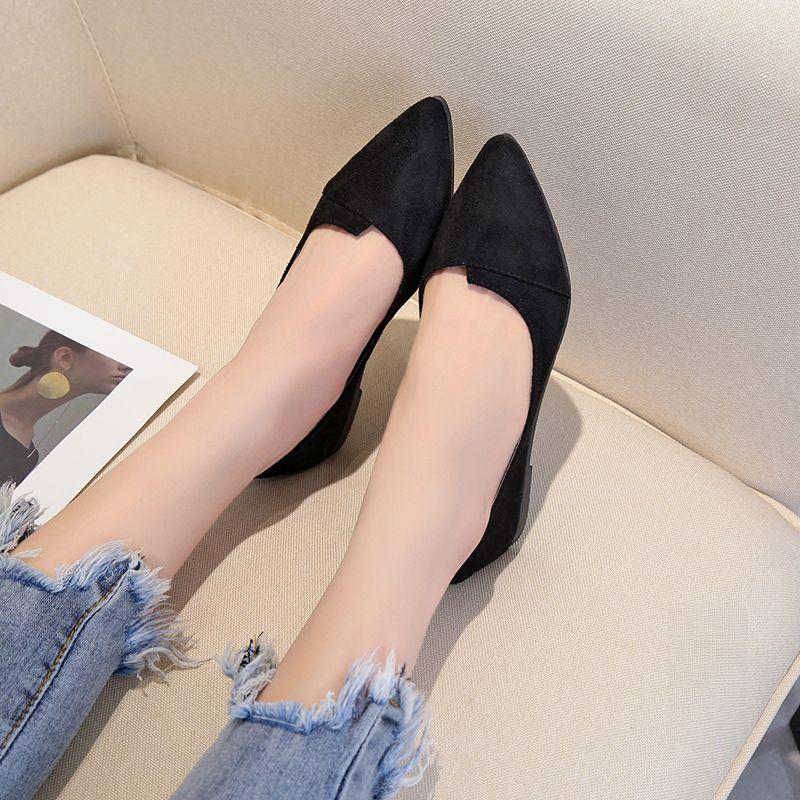 Single Shoe Women's Versatile Shoes Women's Shallow Mouth Pointed Flat Shoes