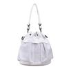 Casual Women Drawstring Bag Portable Solid Color Shoulder Bag Phone Crossbody Purse  Daily Use