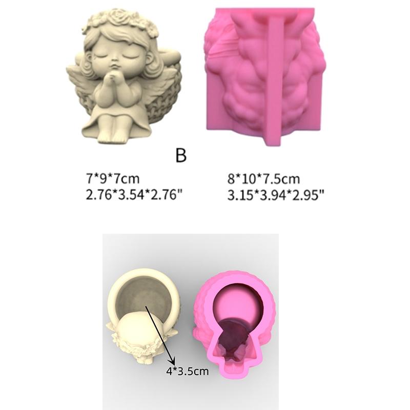 Wreath Girl Vase Silicone Mold Scented Cement Ornament Homemade DIY Flower Pot