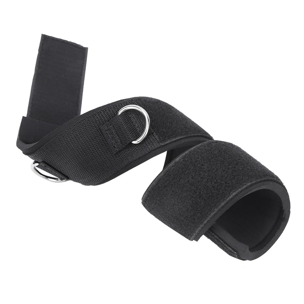 Cotton Black 2D Ring Elastic Rope Ankle Thigh Fitness Exercise Legs Cuff Adjustable Strength Training AccessoriesBlack