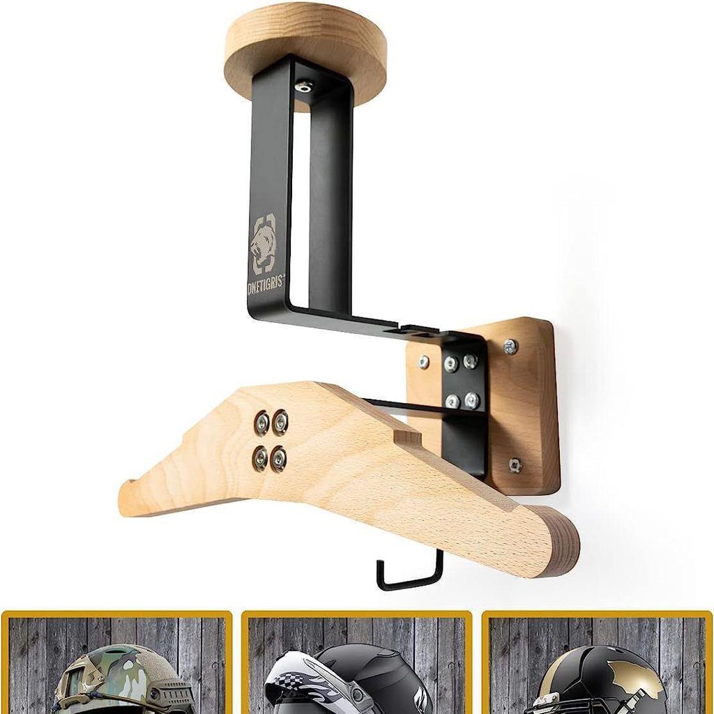 Wooden Wall-Mounted Tactical Equipment and Helmet Storage Rack