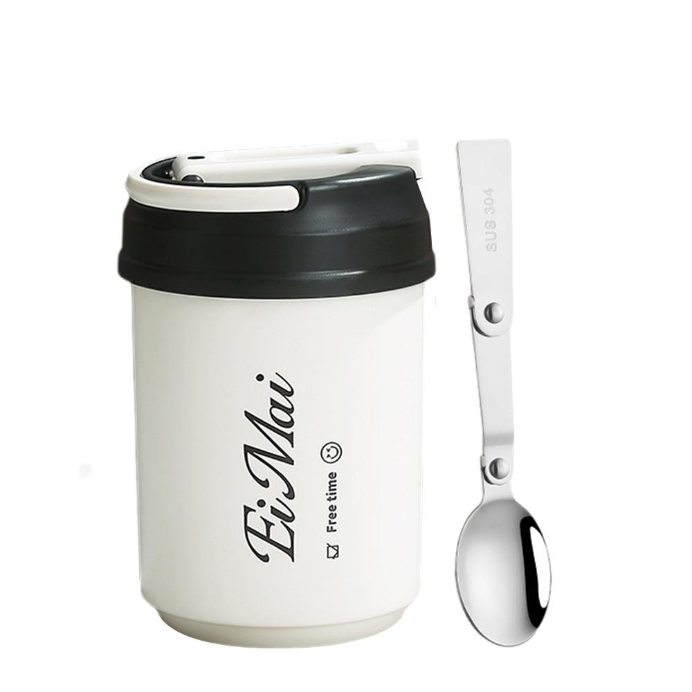 

with A Folding Spoon Water Bottle 304 Stainless Steel Coffee Mug Hot Cold Water Bottle Outdoor Use чорний