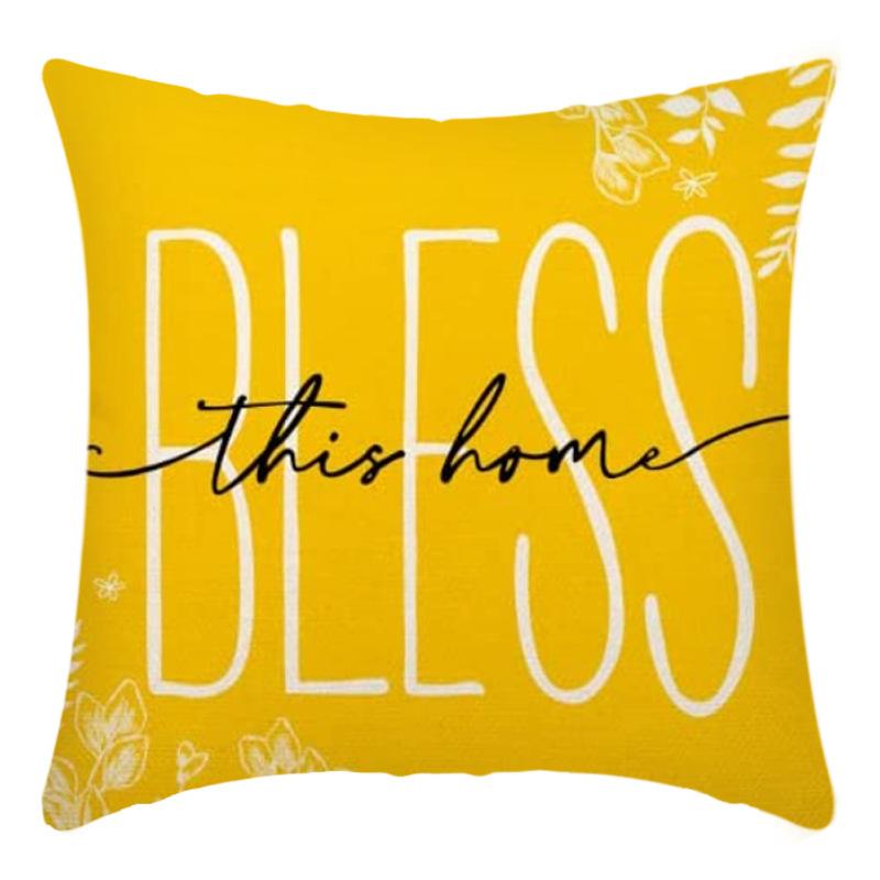 Printed Sunflower Nordic Fresh Home Cotton and Linen Pastoral Style Pillow Living Room Sofa B&B Bay Window Large Cushion Cover