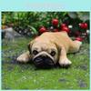 Resin Pug Animal Craft Small Dog Ornament For Party And Holiday Ideas Gift