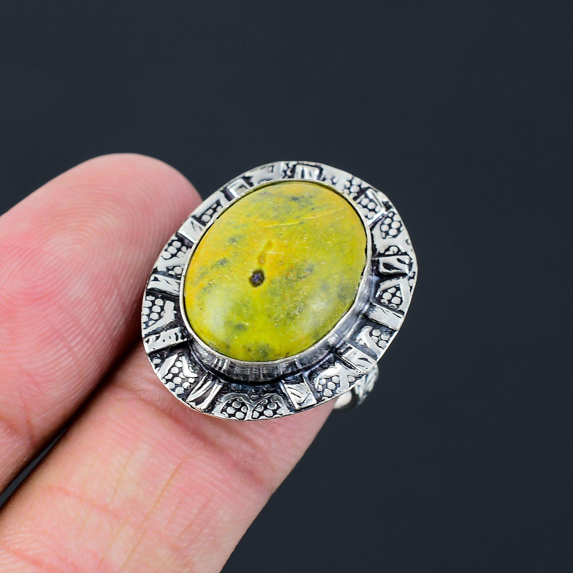 Sterling Silver Atlantisite Gemstone Anniversary New Promise Ring Jewelry US 7.5 7.5