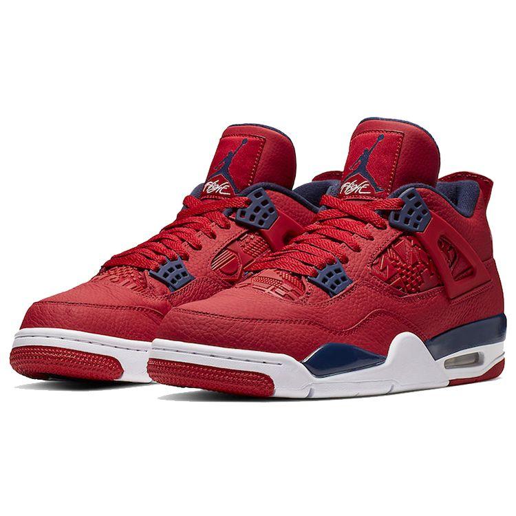 Air Jordan 4 Retro FIBA Men Sneakers Red Gym-Red White CI1184-617