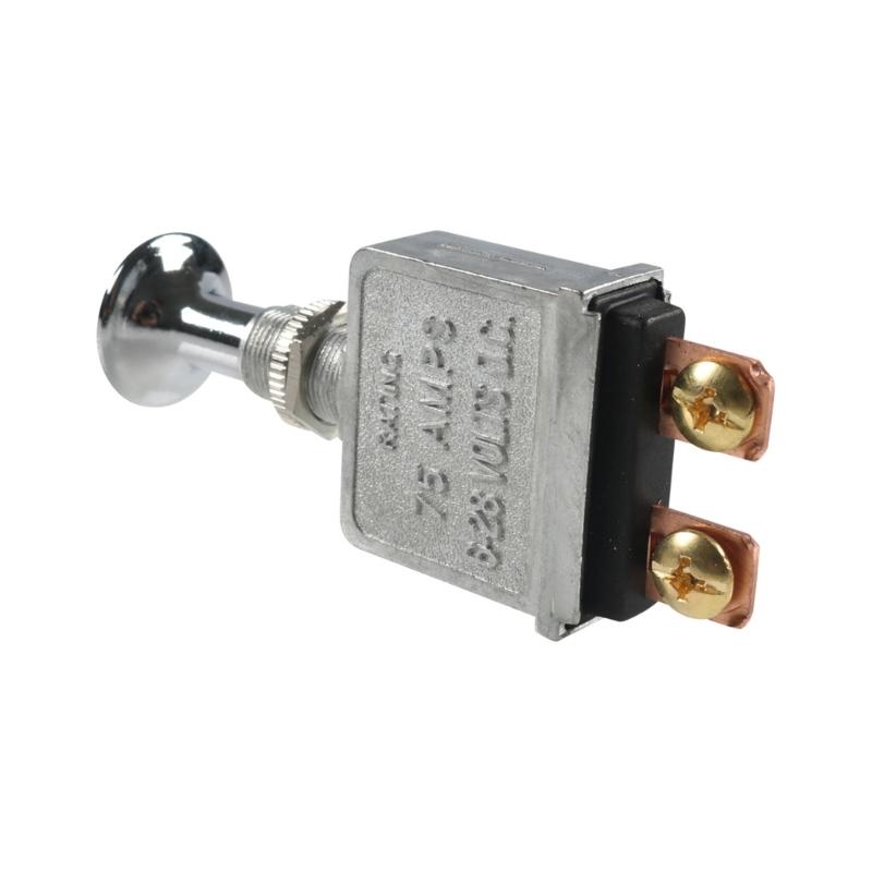 1PC Heavy Duty Push-Pull Switch On/Off 75 AMP 6-28V DC 2 Position Spst On/Off for Automotive, Trucks
