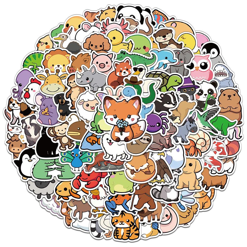 10/50/100/200pcs Cute Cartoon Animals Graffiti Stickers for Kids Waterproof DIY Phone Laptop Kawaii Children Reward Sticker Gift