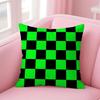 Classic Checkered Square Cushion Cover Linen Pillowcase Cover Soft Decor for Sofa Home Room