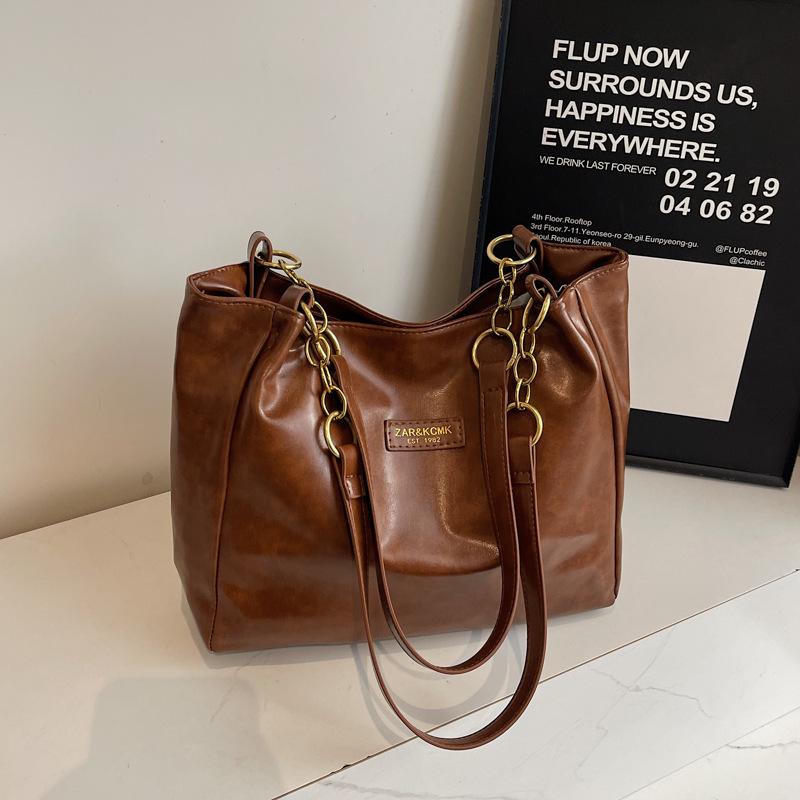 2025 Women's Retro Large Capacity Tote - Autumn/Winter Casual Versatile Commute Shoulder Bag