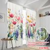 2pcs,2D Plane Printing Curtains&Window Treatment Blooming Canvas Polyester (without Rod) Decorations For Home Perfect for