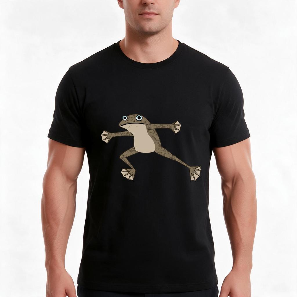 African Dwarf Frog Tshirt Summer Casual Cotton Tee Oversized Streetwear Tops Vintage Graphic Print Loose Fit Short Sleeve