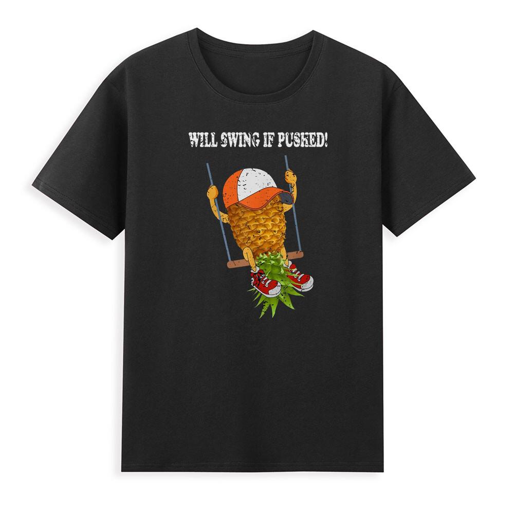 Will Swing If Pushed Funny Upside Down Pineapple Swinger Vintage Unisexs TShirt S