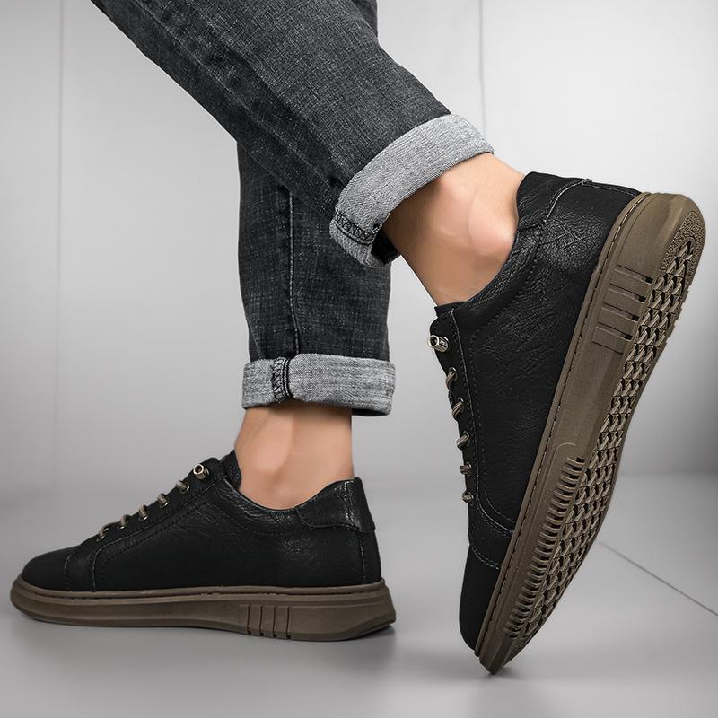 Fashion Genuine Leather Breathable Mens Sneakers High Quality Shoes for Men 2024 New Male Tennis Shoe Skate Shoes Men Plus Size 36-49