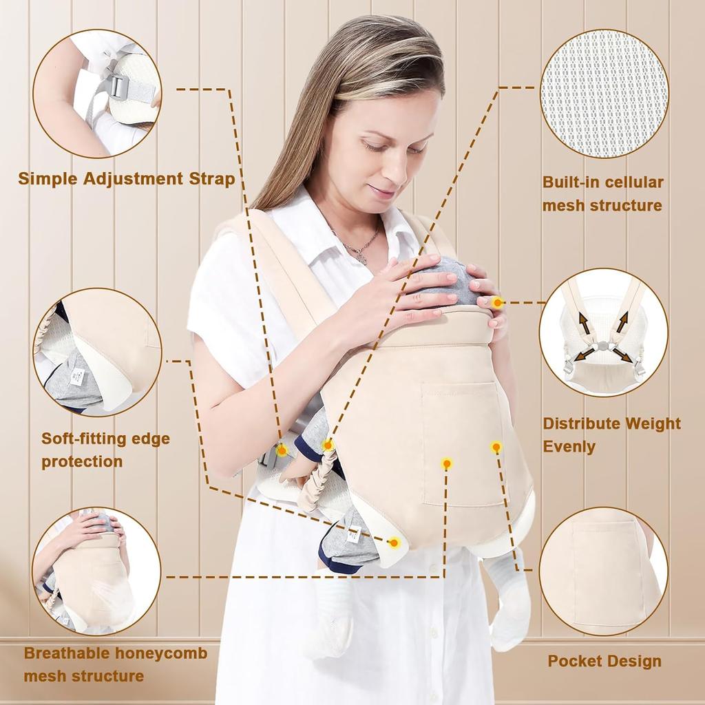 MIAO PAW Baby Sling Carrier,Baby Carrier Newborn To Toddler, Adjustable Breathable Carrier, Infant Hip Seat Carrier for Toddler Sling, Nursing Sling