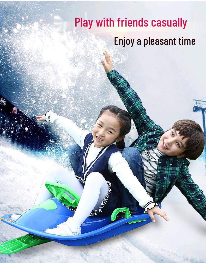 Adult Snowboard Sled with Steering Wheel and Brakes