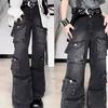 American High Street Multi-pocket Retro Wide-leg Jeans Men's Trend Loose Street Hiphop Hip Hop Straight Pants