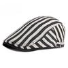 British Retro Striped Beret Hat for Men Women Spring Summer Breathable Thin Flat Cap Korean Fashion Newsboy Cap Casual Cabbie Cap
