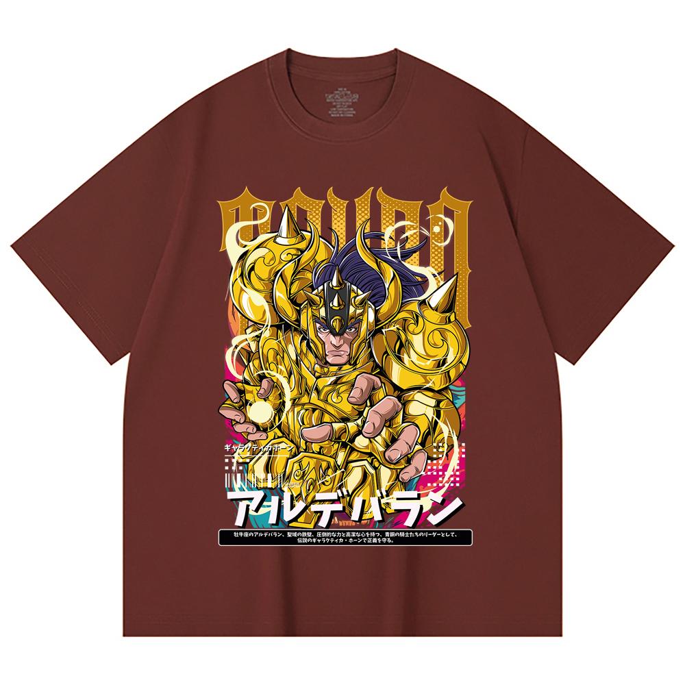 230 Gsm 100% Cotton Saint Seiya V27 Tauro Print Unisex Heavy Cotton T Shirt