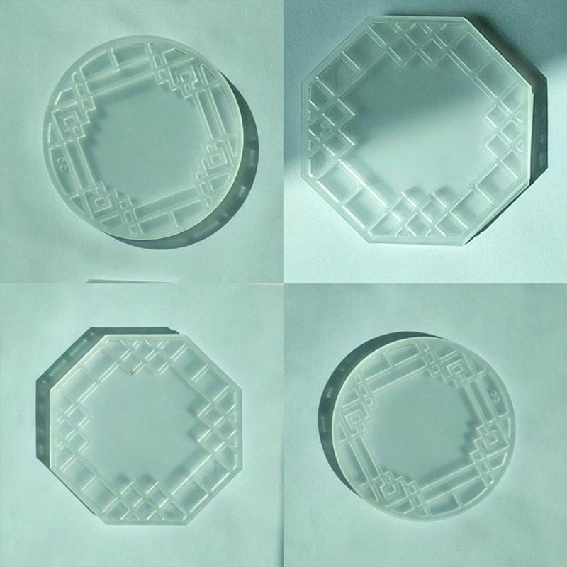 Retro Geometric Shape Quicksand Brick DIY Shake Acrylic Quicksand Blank Plate Quicksand Plate Acrylic Material Easy Use