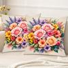 1 peça Fronha de Poliéster com Estampa de Flores Fronha para Decoração de Casa Capa de Almofada para Carro Sofá Decoração de Casa 45x45cm