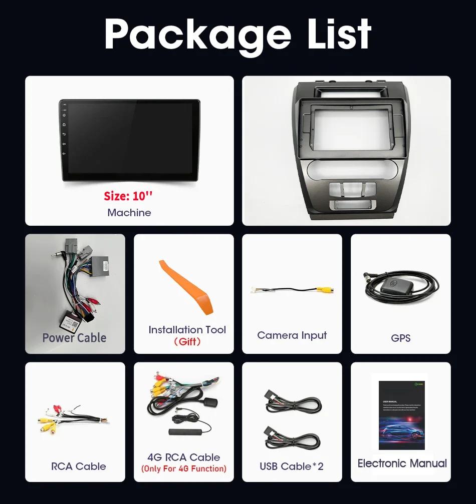 Auto Radio Android 13 For Ford Mondeo 2009-2012 Multimedia Car Stereo No 2 Din Navigation 4G GPS Bluetoot Screen