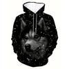 Vintage Tiger Men's Hoodie 3d Print Tops Fashion Animal Graphics Long Sleeve Men Oversized Streetwear Tees