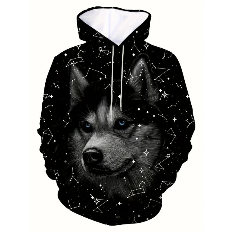 Vintage Tiger Men's Hoodie 3d Print Tops Fashion Animal Graphics Long Sleeve Men Oversized Streetwear Tees