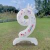 Birthday Number Balloon White Standing 32 Inch Happy Birthday Printed Aluminum Film Birthday Party Crown Balloon