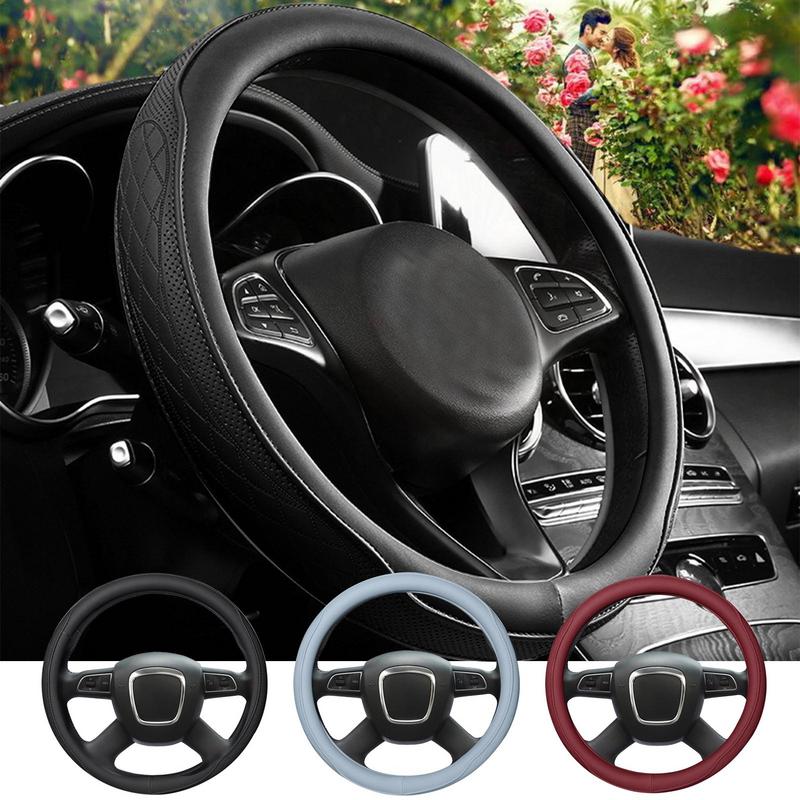 

Car Steering Wheel Cover Auto Interior Non-Slip Steering Protective Wrap Comfortable Driving For Vehicles Steering чёрный