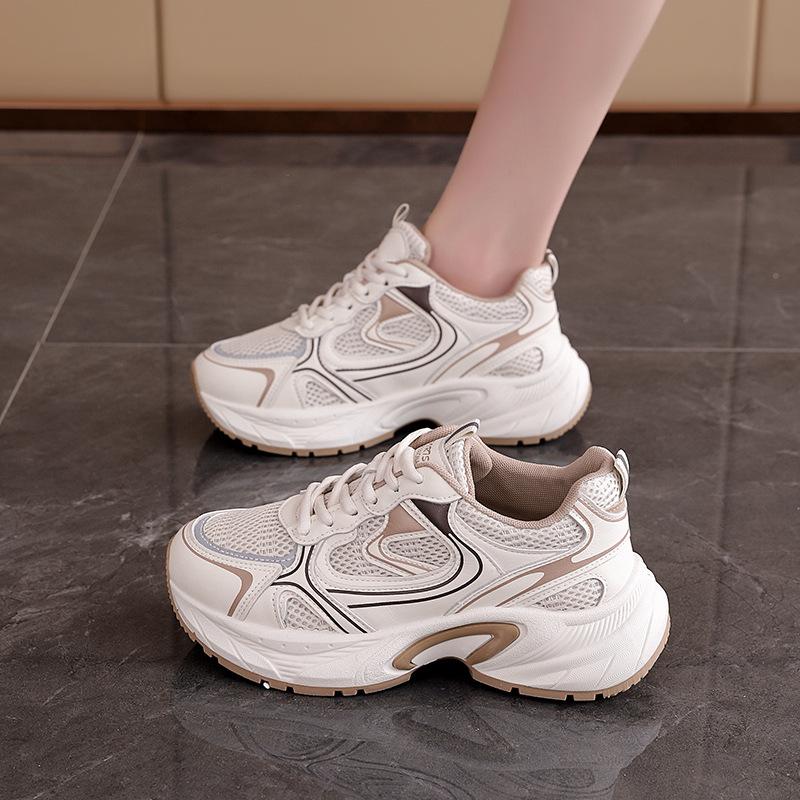 Popular Platform Dad Shoes Women's 2025 Spring New Popular Versatile Fried Street Sports Shoes Show Feet Small Women's Shoes 2116