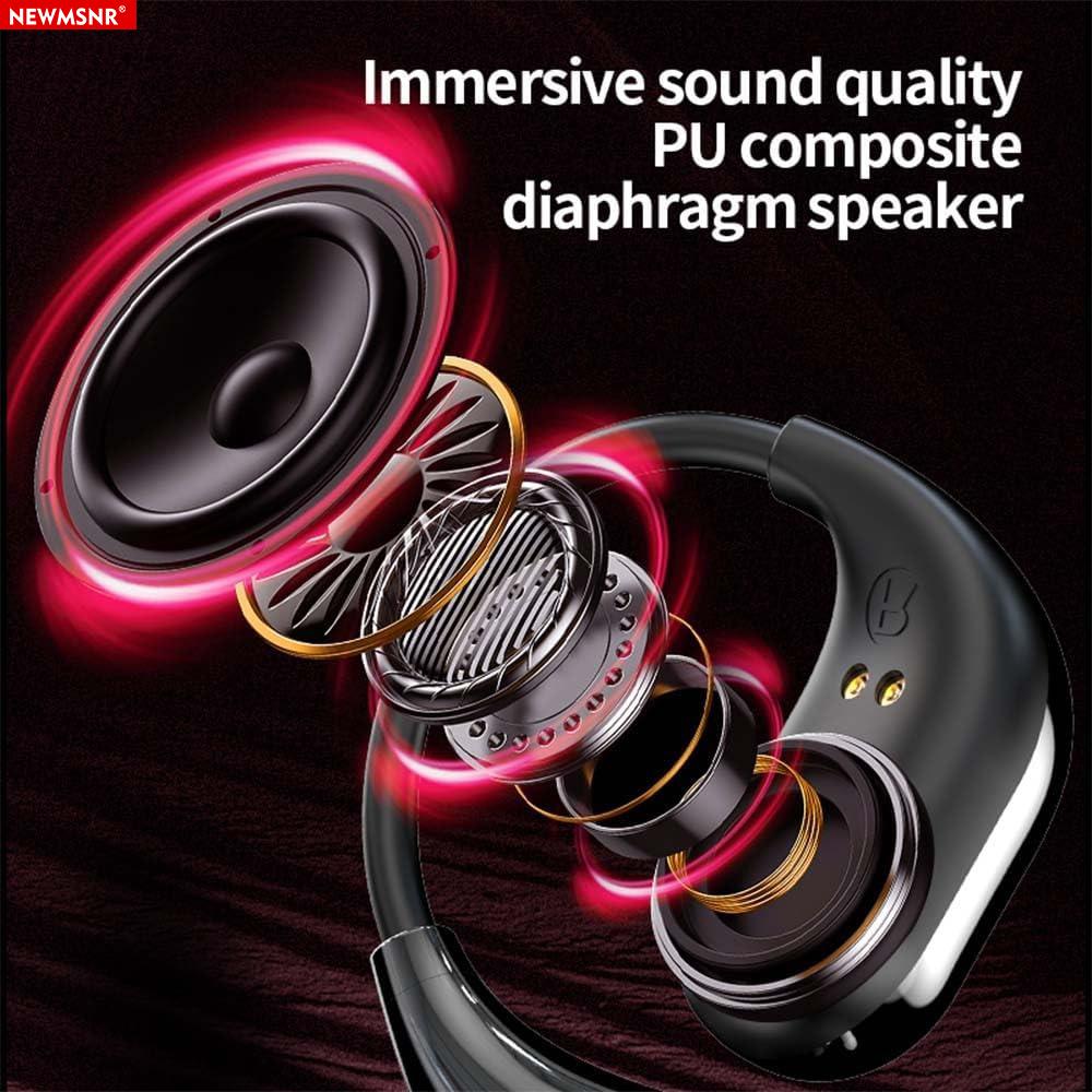 HD Touch Screen Clip-on Earphones Surround Sounds Wireless Bluetooth Headphones Noise Reduction Headset Sports Earbuds In HD Mic