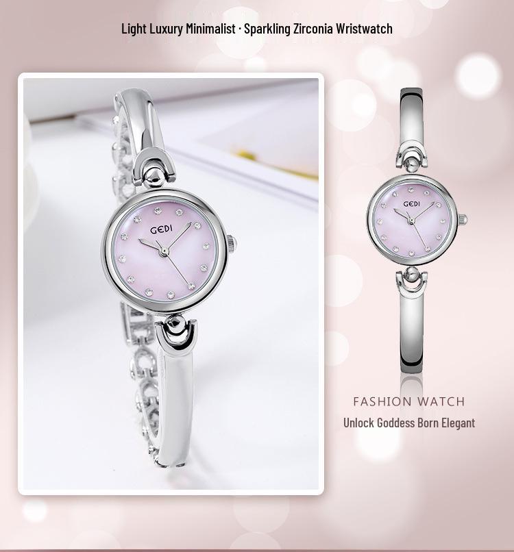 Gedi Elegant Korean Style Round Dial Bracelet Quartz Watch