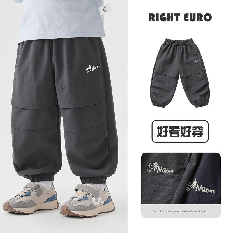 Right European Style Boys' Outdoor Paratrooper Cargo Pants Children's Spring and Autumn Pants 2026 New Children's Clothing Baby Sports Long Pants
