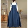 DIMANAF Women Plus Size Denim Blue Dress Maxi Long Dress Sleeveless Vintage Loose Casual Basic Dresses Cottton