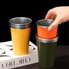 Stainless Steel Cups 350ml (5 Pack) Children Adult Stainless Steel Coffee Cups Stackable Durable Metal Drinking Glasses for Home Party Camping Outdoor