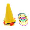 Carnival Games Set Propylene with Mesh Bag Traffic Cone Throwing Rings Set for Outdoor Sports