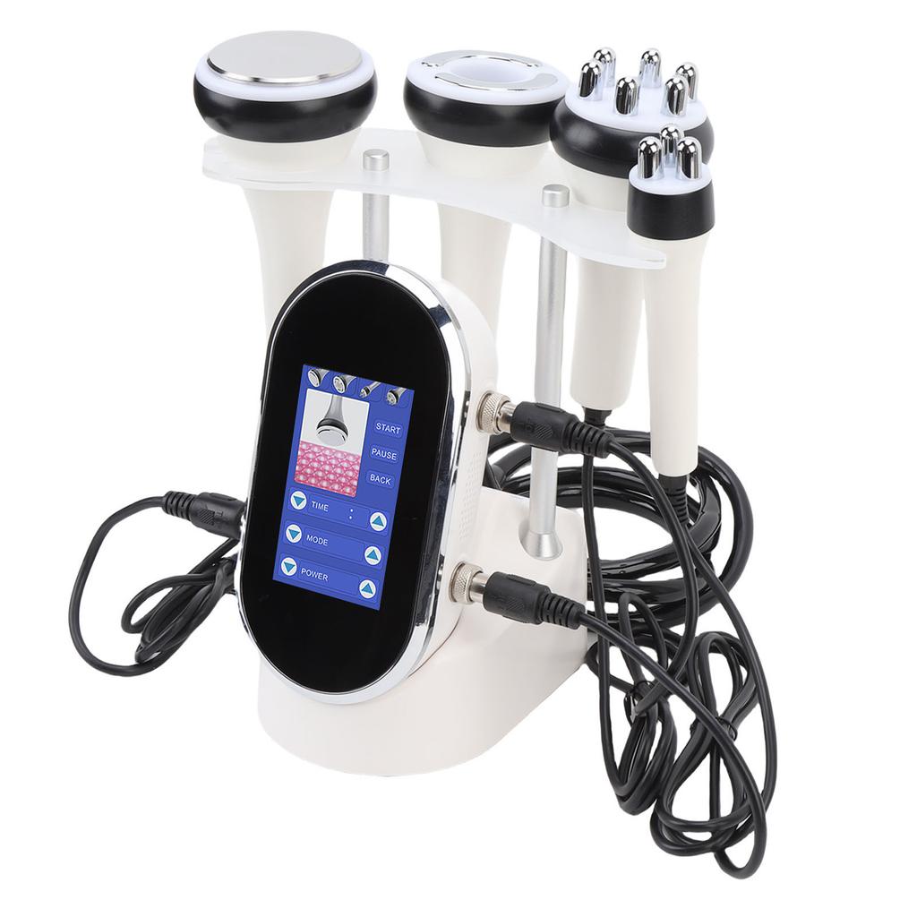 4 In 1 RF Cavitation Machine Fat Reduction Radio Frequency LED Body Slimming Machine with 4 Function Heads for Home Spa