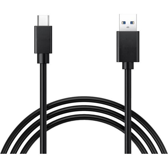 Pour sony xperia l1/ m ultra/ x compact/ x premium/ xa1 ultra: câble charge usb 3.0 type c vers usb standard type a - noir